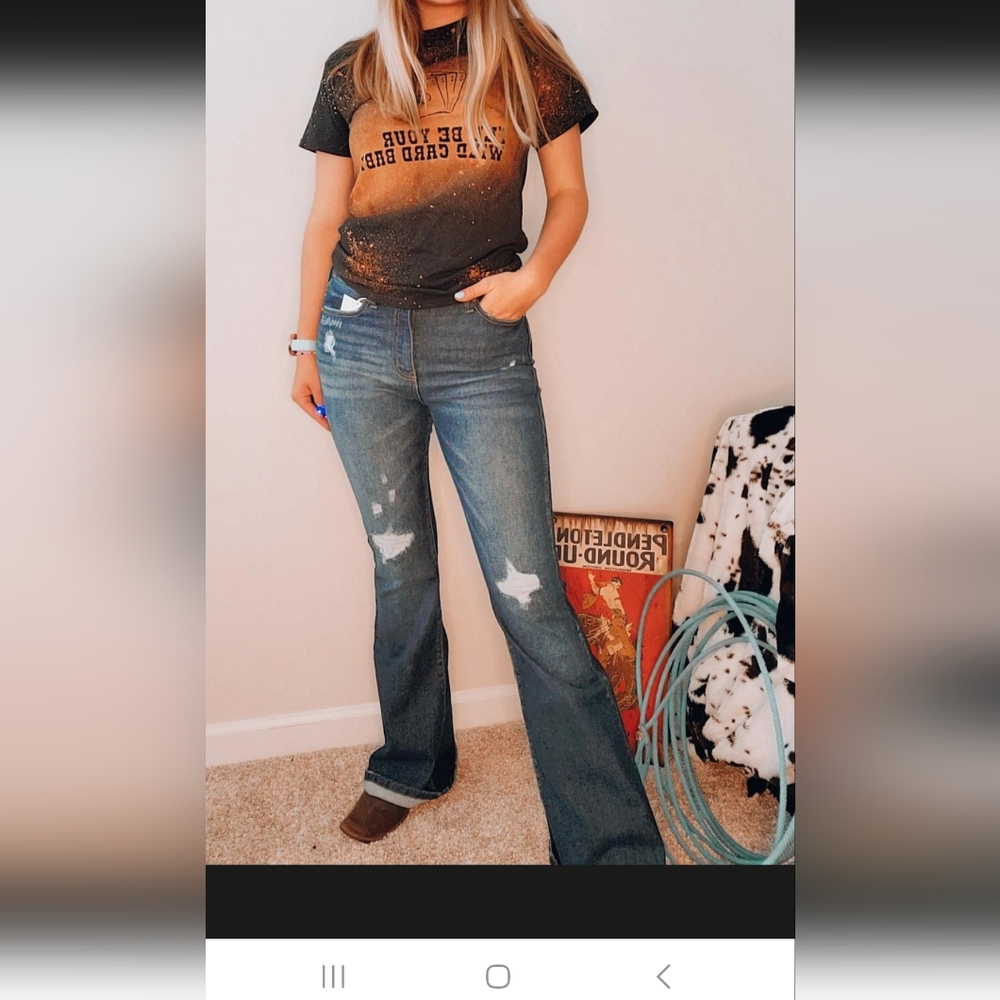 Kan can high rise flare jeans brand new with tags